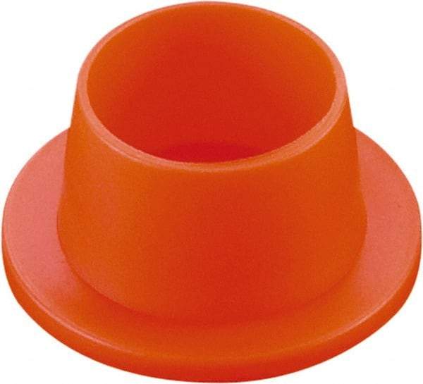 Caplugs - 0.59" ID, Round Head, Tapered Plug - 1/2" Long, Low-Density Polyethylene, Orange - Americas Industrial Supply