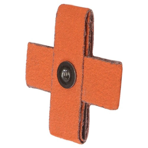 3″ × 3″ × 1″ Cross Pad 8-Ply 60 Grit 1/4-20 Eyelet Ceramic Alumina - Americas Industrial Supply