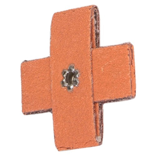 2″ × 2″ × 3/4″ Cross Pad 8-Ply 80 Grit 8-32 Eyelet Ceramic Alumina - Americas Industrial Supply
