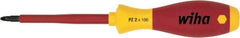 Wiha - #2 Point, 100mm Blade Length Posidrive Screwdriver - 218mm OAL - Americas Industrial Supply
