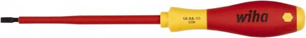 Wiha - 5.5mm Blade Width, Standard Slotted Screwdriver - 125mm Blade Length, Solid/Hex Shank - Americas Industrial Supply