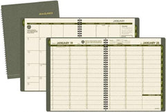 AT-A-GLANCE - 32 Sheet, 8-1/4 x 10-7/8", Weekly/Monthly Planner - Green - Americas Industrial Supply