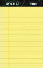 TOPS - 50 Sheet, 5 x 8", Narrow Perforated Style Ruled Pads - Canary - Americas Industrial Supply