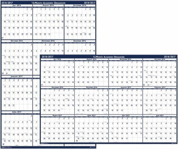 House of Doolittle - 1 Sheet, 4 x 6", Erasable Wall Planner - Blue & Gray - Americas Industrial Supply