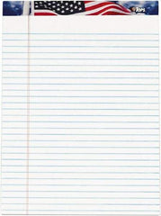 TOPS - 50 Sheet, 8-1/2 x 11", Legal/Wide (Style) Writing Pad - Red, White & Blue - Americas Industrial Supply