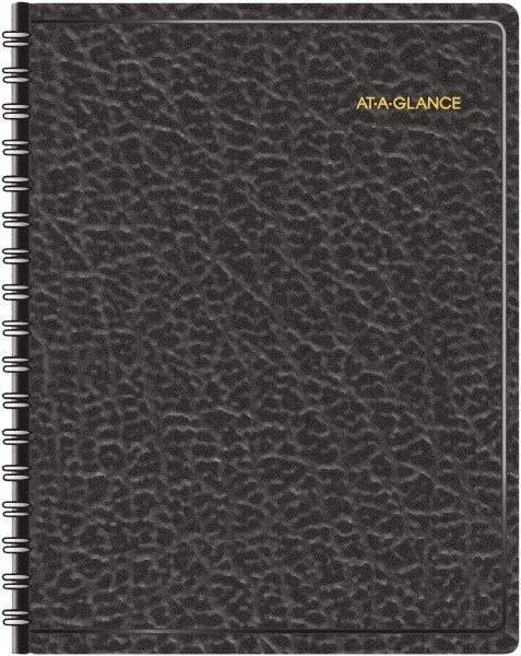 AT-A-GLANCE - 365 Sheet, 8-1/2 x 11", Appointment Book - Black - Americas Industrial Supply