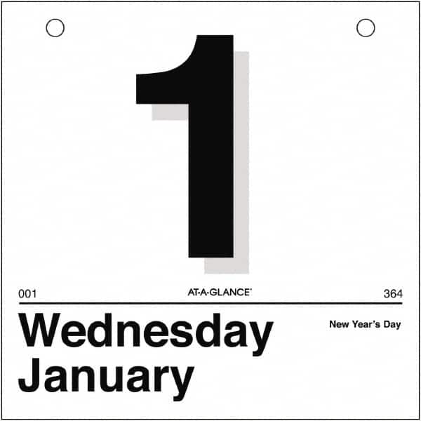 AT-A-GLANCE - 365 Sheet, 8-1/2 x 11", Wall Calendar Refill - White - Americas Industrial Supply