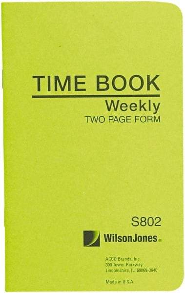Wilson Jones - 36 Sheet, 4-1/8 x 6-3/4", Foreman\x92s Time Book - White - Americas Industrial Supply