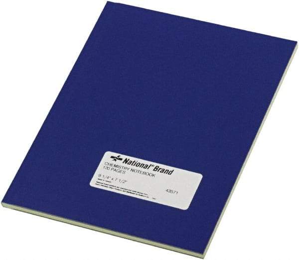 National Brand - 60 Sheet, 12-1/4 x 26", Narrow Chemistry Notebook - Blue - Americas Industrial Supply