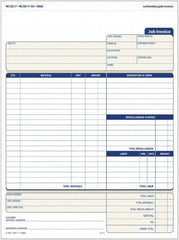 TOPS - 50 Sheet, 4-1/4 x 5-1/2", Invoice Book - Blue & White - Americas Industrial Supply