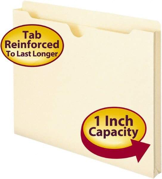 SMEAD - 8-1/2 x 11", Letter Size, Manila, File Jacket - 11 Point Stock, Straight Tab Cut Location - Americas Industrial Supply