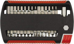 Wiha - 31 Piece, 1/4" Drive Screwdriver Insert Bit Set - #1 to #3 Phillips, 5/64 to 1/4" Hex, 2 to 6mm Hex, T7 to T25 Torx, 4.5, 5.5 & 6mm Slotted - Americas Industrial Supply