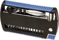 Wiha - 17 Piece, 1/4" Drive Screwdriver 1/4" Bit Ratchet Bit Set - #1 to #3 Phillips, #1 & #2 Pozidriv, 4.5 & 6mm Slotted - Americas Industrial Supply