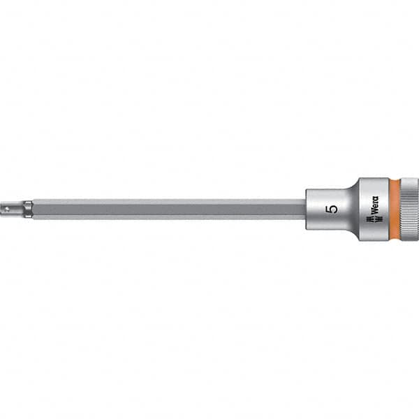 Wera - 1/2" Drive, 5mm Hex Bit Socket - 5-33/64" OAL - Americas Industrial Supply