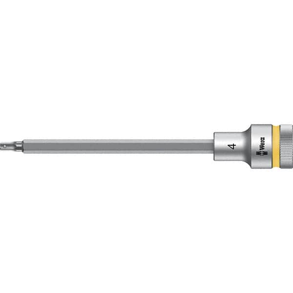 Wera - 1/2" Drive, 4mm Hex Bit Socket - 5-33/64" OAL - Americas Industrial Supply