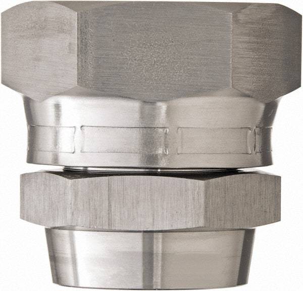 Made in USA - 1-1/2" Grade 316 Stainless Steel Pipe Swivel - Female JIC x Butt Weld End Connections, 2,400 psi - Americas Industrial Supply