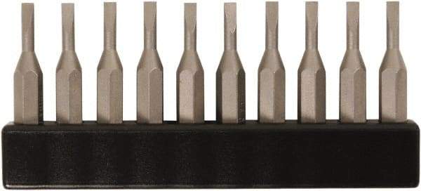 Wiha - 0.8mm Blade, 5/32" Drive Slotted Screwdriver Bit - 1-7/64" OAL - Americas Industrial Supply