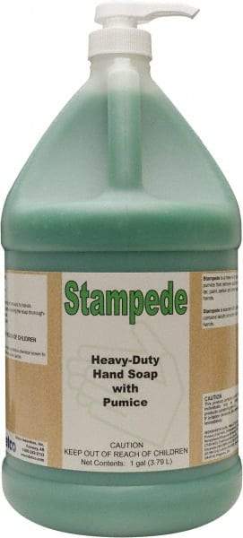 Detco - 1 Gal Bottle Gel Hand Cleaner with Grit - Green, Almond Scent - Americas Industrial Supply