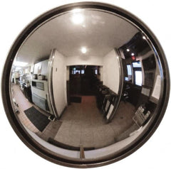 Se-Kure Domes&Mirrors - Indoor Round Convex Safety, Traffic & Inspection Mirrors - Acrylic Lens, Hardboard Backing, 16" Diam, 48' Max Covered Distance - Americas Industrial Supply