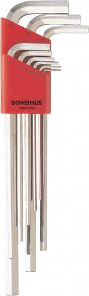 Bondhus - 9 Piece, L-Key Hex Key Set - 1.5 to 10mm Range, Protanium High Torque Steel - Americas Industrial Supply