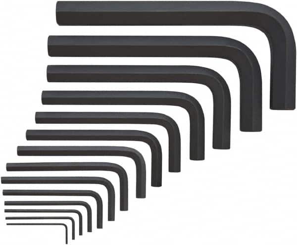 Bondhus - 14 Piece, L-Key Mini Hex Key Set - 2 to 19mm Range, Protanium High Torque Steel - Americas Industrial Supply