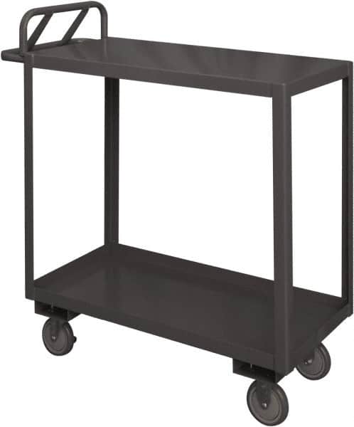 Durham - 1,200 Lb Capacity, 18" Wide x 30" Long x 38" High Service Cart - 2 Shelf, Steel, 2 Rigid/2 Swivel Casters - Americas Industrial Supply