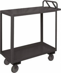 Durham - 1,200 Lb Capacity, 18" Wide x 36" Long x 37-5/8" High Service Cart - 2 Shelf, Steel, 2 Rigid/2 Swivel Casters - Americas Industrial Supply