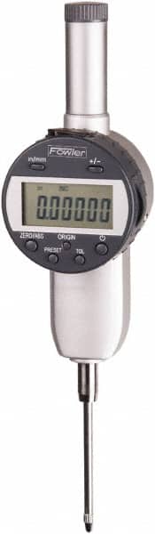 Fowler - 0 to 1/2" Range, 0.00005" Graduation, Electronic Drop Indicator - Flat Back, Accurate to 0.00016", Inch & Metric System, LCD Display - Americas Industrial Supply