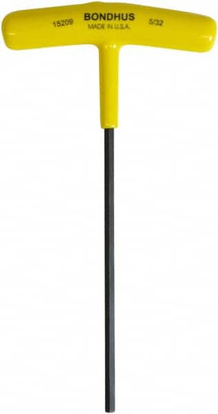 Bondhus - 5/32" Hex, T-Handle Cushion Grip, Hex Key - 6" OAL, Protanium High Torque Steel, Inch System of Measurement - Americas Industrial Supply