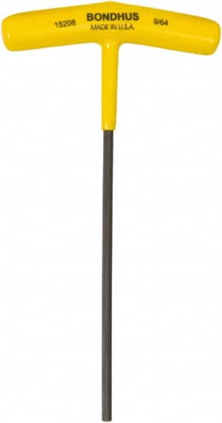Bondhus - 9/64" Hex, T-Handle Cushion Grip, Hex Key - 6" OAL, Protanium High Torque Steel, Inch System of Measurement - Americas Industrial Supply