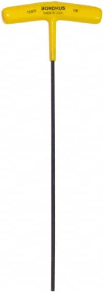 Bondhus - 1/8" Hex, T-Handle Cushion Grip, Hex Key - 9" OAL, Protanium High Torque Steel, Inch System of Measurement - Americas Industrial Supply