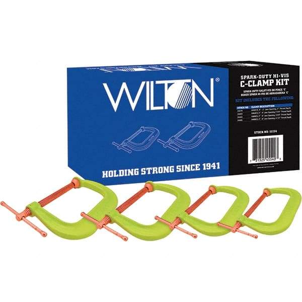 Wilton - C-Clamp & Cantilever Clamp Sets Clamp Type: Spark Duty C-Clamp Type: Kit - Americas Industrial Supply