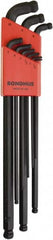 Bondhus - 9 Piece L-Key Ball End Hex Key Set - Hex Range 1.5 to 10mm, Protanium High Torque Steel - Americas Industrial Supply