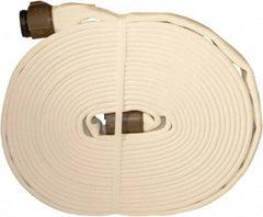 Dixon Valve & Coupling - 1-1/2" ID, 360 Working psi, White Polyester Fire Hose - Male x Female NST (NH) Ends, 50' Long, 1,080 Burst psi - Americas Industrial Supply