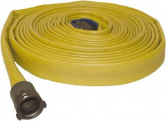 Dixon Valve & Coupling - 1-1/2" ID, 225 Working psi, White Polyester/Rubber Fire Hose, Single Jacket - Male x Female NST (NH) Ends, 50' Long, 675 Burst psi - Americas Industrial Supply