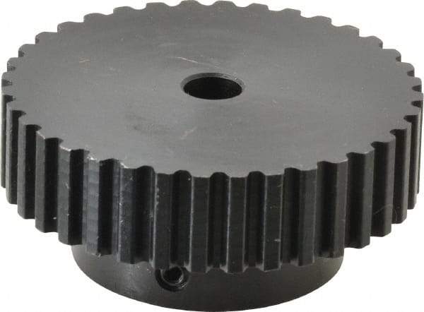 Power Drive - 36 Tooth, 5/16" Inside x 2.272" Outside Diam, Timing Belt Pulley - 1/4, 3/8" Belt Width, 2.292" Pitch Diam, Steel & Cast Iron - Americas Industrial Supply