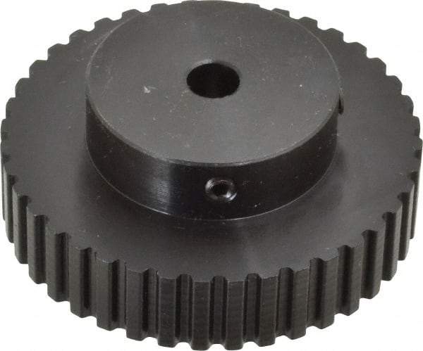 Power Drive - 40 Tooth, 5/16" Inside x 2.526" Outside Diam, Timing Belt Pulley - 1/4, 3/8" Belt Width, 2.546" Pitch Diam, Steel & Cast Iron - Americas Industrial Supply