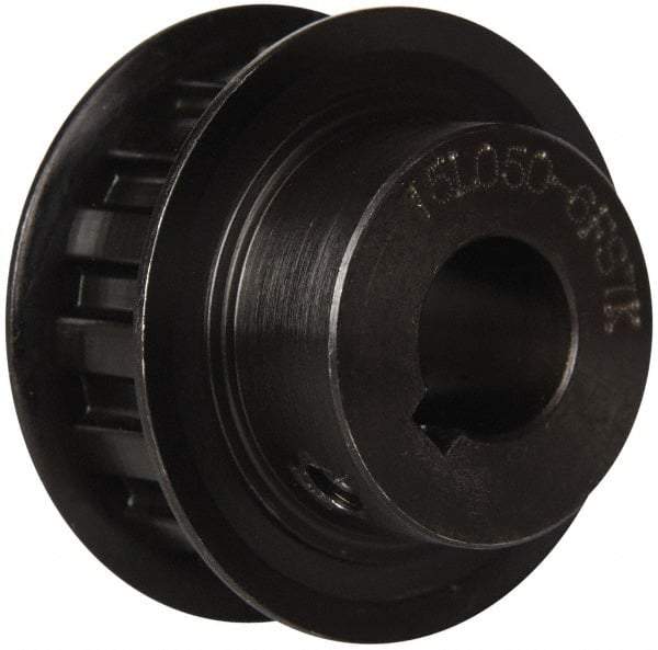 Power Drive - 15 Tooth, 5/8" Inside x 1.76" Outside Diam, Timing Belt Pulley - 1/2" Belt Width, 1.79" Pitch Diam, Steel & Cast Iron - Americas Industrial Supply