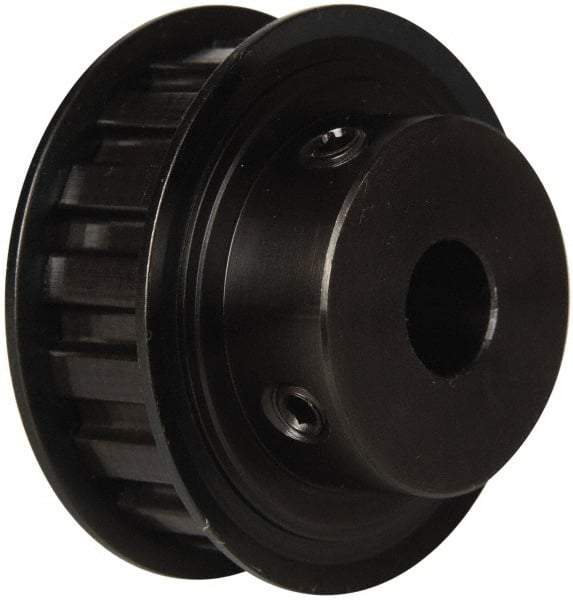 Power Drive - 17 Tooth, 1/2" Inside x 2" Outside Diam, Timing Belt Pulley - 1/2" Belt Width, 2.029" Pitch Diam, Steel & Cast Iron - Americas Industrial Supply