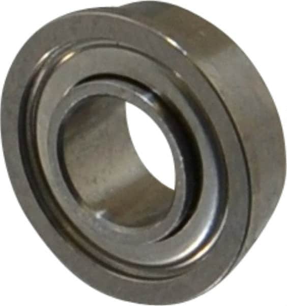 Value Collection - 3/16" Bore Diam, 3/8" OD, Double Shield Miniature Radial Ball Bearing - 1/8" Wide, With Flange, 1 Row, Round Bore, 56 Lb Static Capacity, 160 Lb Dynamic Capacity - Americas Industrial Supply
