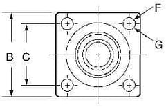 Pacific Bearing - 1" ID, 2-3/4" OAW x 2.812" OALFlange Mounted Bearing - 1,905 Lb Static Cap - Americas Industrial Supply