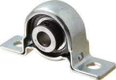 Value Collection - 1/2" ID, 3.8437" OAL x 2" OAH Pillow Block - 1,060 Lb Static Cap, 2,110 Lb Dyn Cap, 2.9843" Btw Mnt Hole Ctrs, 1" Base-to-Ctr Ht, Stamped Steel Rubber Mount - Americas Industrial Supply
