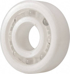 Made in USA - 12mm Bore Diam, 32mm OD, Open Plastic Race Radial Ball Bearing - 10mm Wide, 1 Row, Round Bore, 43 Lb Static Capacity, 55 Lb Dynamic Capacity - Americas Industrial Supply