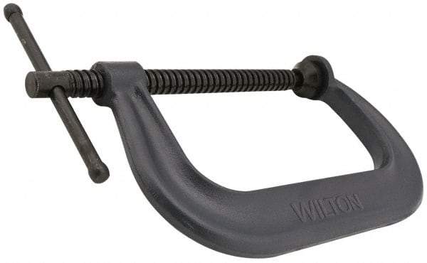 Hargrave - Regular-Duty 12" Max Opening, 5-3/4" Throat Depth, Forged Steel Standard C-Clamp - 9,500 Lb Capacity, 0" Min Opening, Extra Deep Throat - Americas Industrial Supply