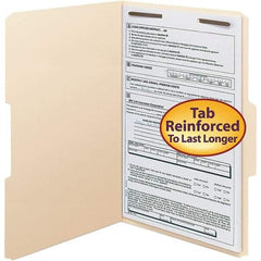 SMEAD - 14-5/8 x 9-1/2", Legal, Manila, File Folders with Top Tab - 11 Point Stock, Assorted Tab Cut Location - Americas Industrial Supply