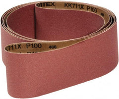 VSM - 2" Wide x 132" OAL, 36 Grit, Aluminum Oxide Abrasive Belt - Aluminum Oxide, Coarse, Coated, X Weighted Cloth Backing, Wet/Dry, Series KK711X - Americas Industrial Supply