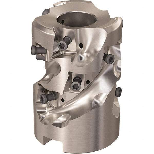 Seco - 12 Inserts, 1-31/32" Cut Diam, 1.06" Arbor Diam, 46mm Max Depth of Cut, Indexable Square-Shoulder Face Mill - 90° Lead Angle, 2.7559" High, LOEX-12 Insert Compatibility, Through Coolant, Series Square T4-12 - Americas Industrial Supply