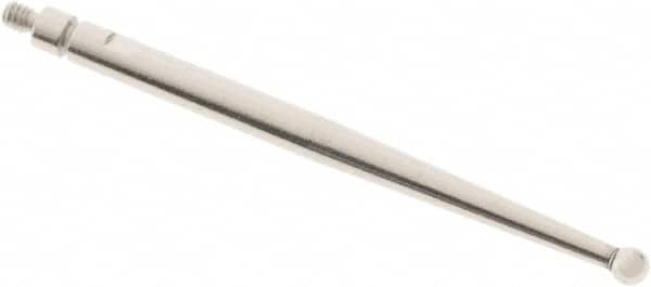 SPI - 2mm Ball Diam, Steel, Ball Test Indicator Contact Point - 1.336" Contact Point Length, Use with Mitutoyo Test Indicators - Americas Industrial Supply