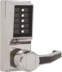 Kaba Access - Combination Entry Lever Lockset - 2-3/4" Back Set, No Cylinder, Zamak3, Satin Chrome Finish - Americas Industrial Supply