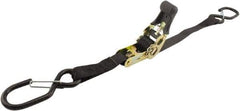 Erickson Manufacturing - 6' Long x 1" Wide, 1,200 Lb Basket Capacity, Polyester & Steel Web Sling - Black - Americas Industrial Supply